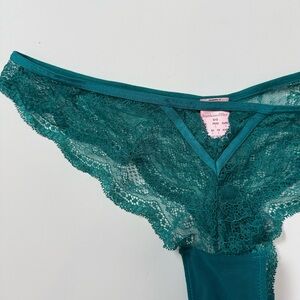 Hunkemöller Isabella Cheekini Teal Lace Brazilian Women's Panties Size Large
